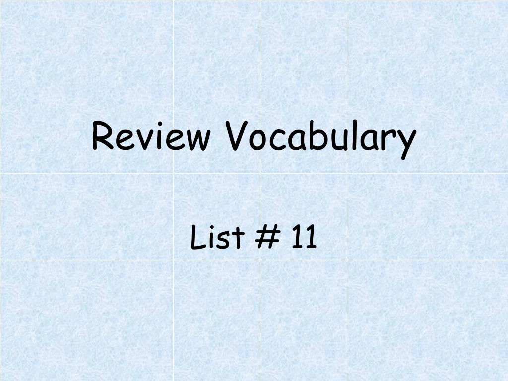 review vocabulary