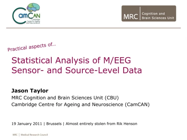 Statistical Analysis of M/EEG Sensor- and Source-Level Data Jason Taylor
