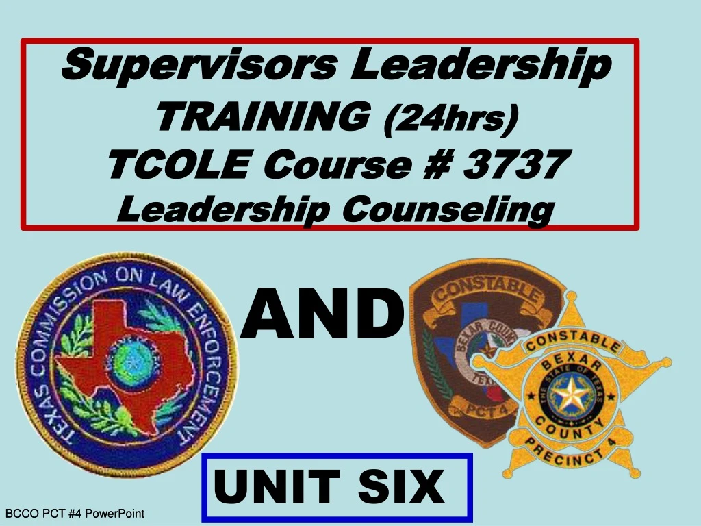 supervisors leadership training 24hrs tcole