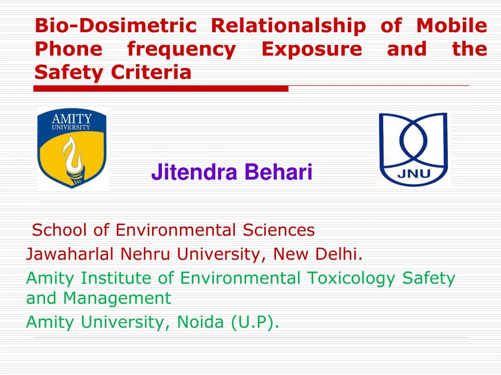 bio dosimetric relationalship of mobile phone frequency exposure and the safety criteria