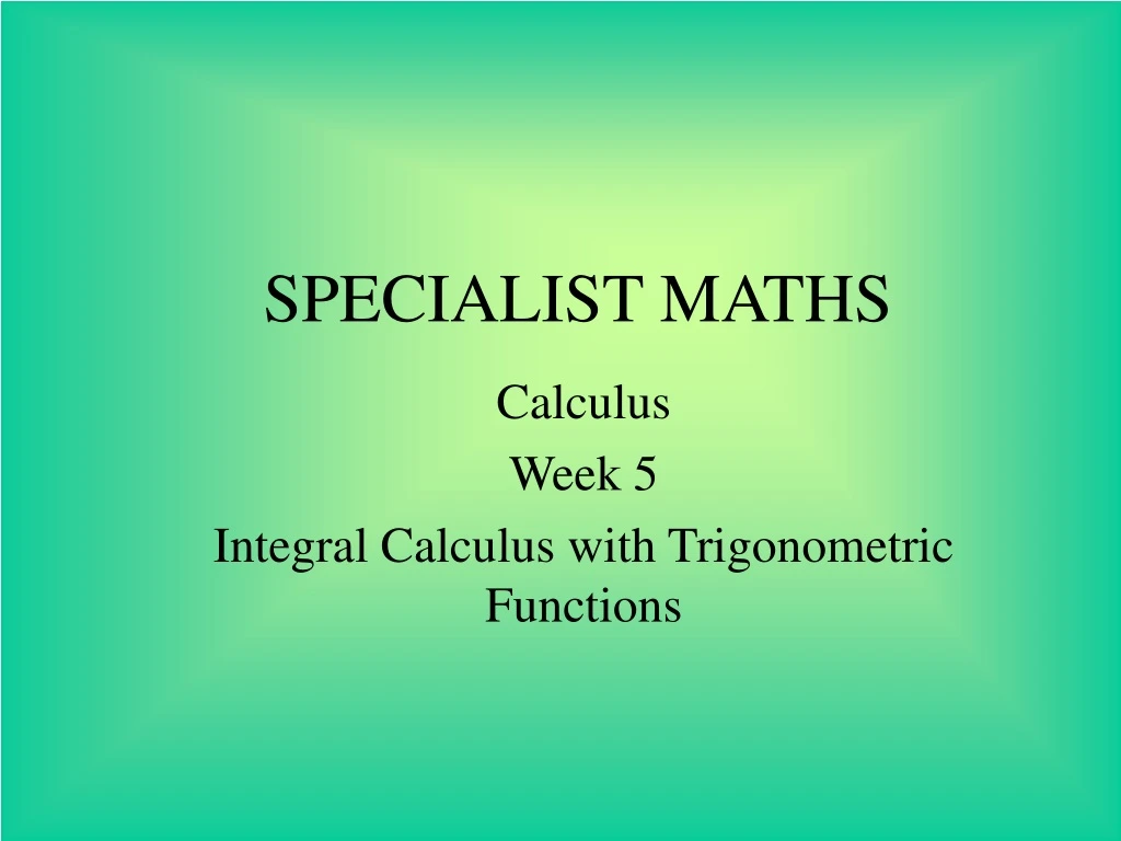specialist maths