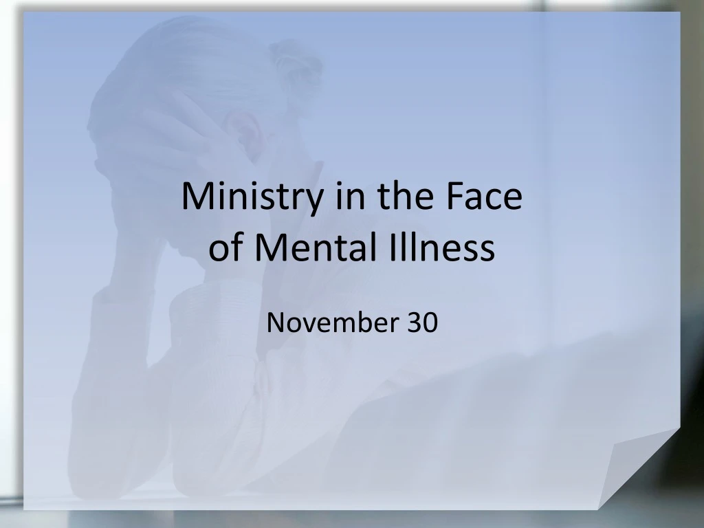 ministry in the face of mental illness