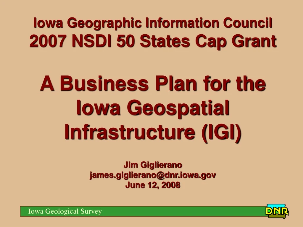 iowa geographic information council 2007 nsdi
