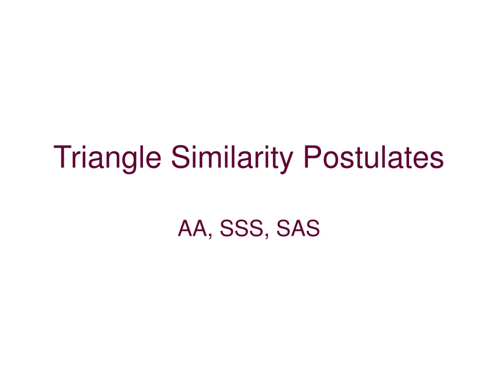 triangle similarity postulates