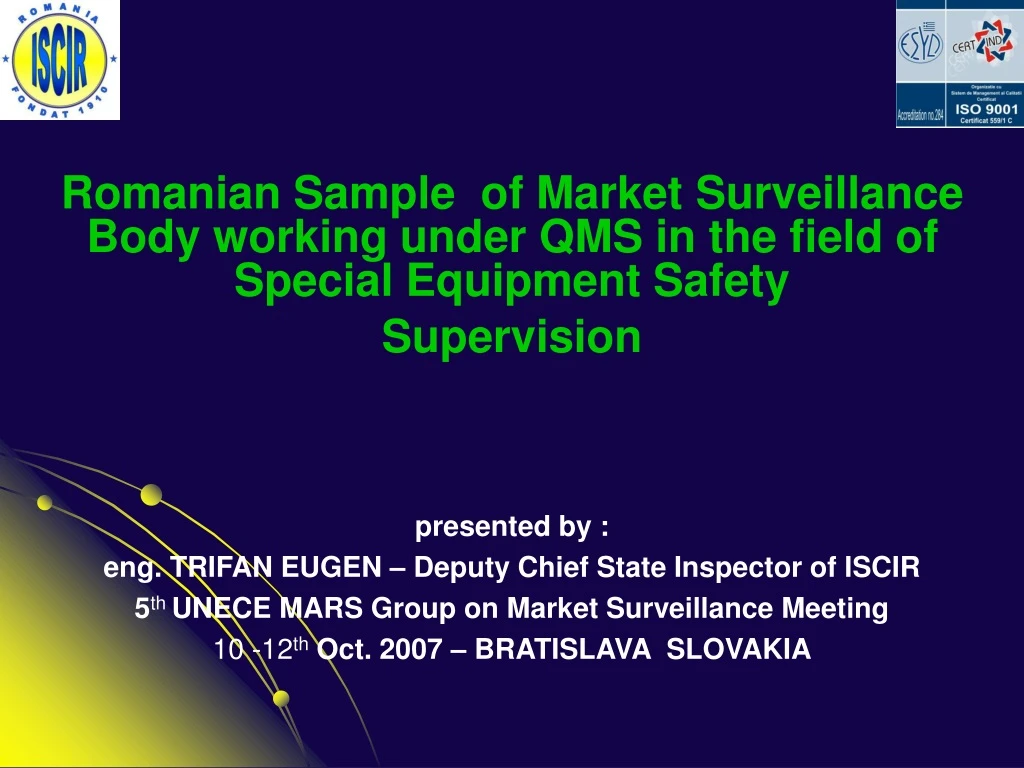 romanian sample of market surveillance body