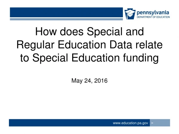 How does Special and Regular Education Data relate to Special Education funding