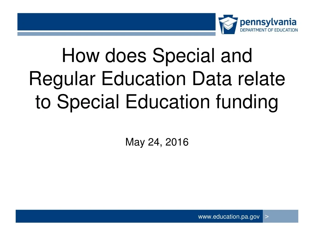 how does special and regular education data relate to special education funding