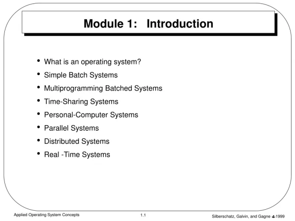 Module 1:   Introduction