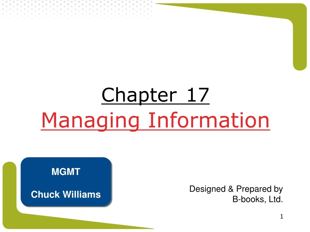 chapter 17 managing information