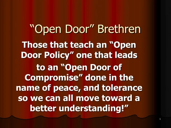 “Open Door” Brethren