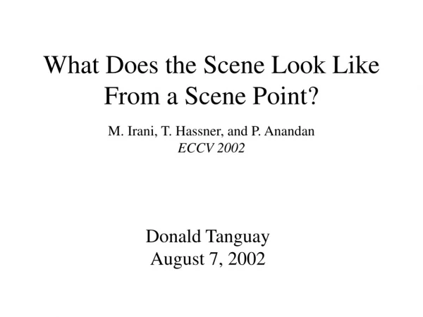 What Does the Scene Look Like From a Scene Point?