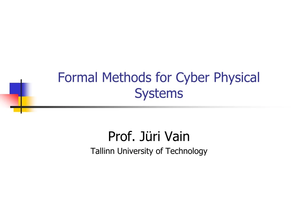 formal methods for cyber physical systems