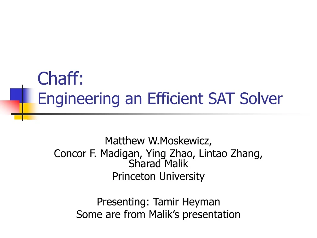 chaff engineering an efficient sat solver