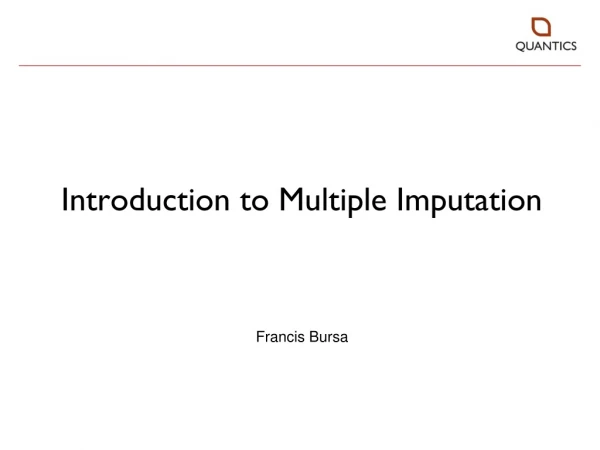 Introduction to Multiple Imputation
