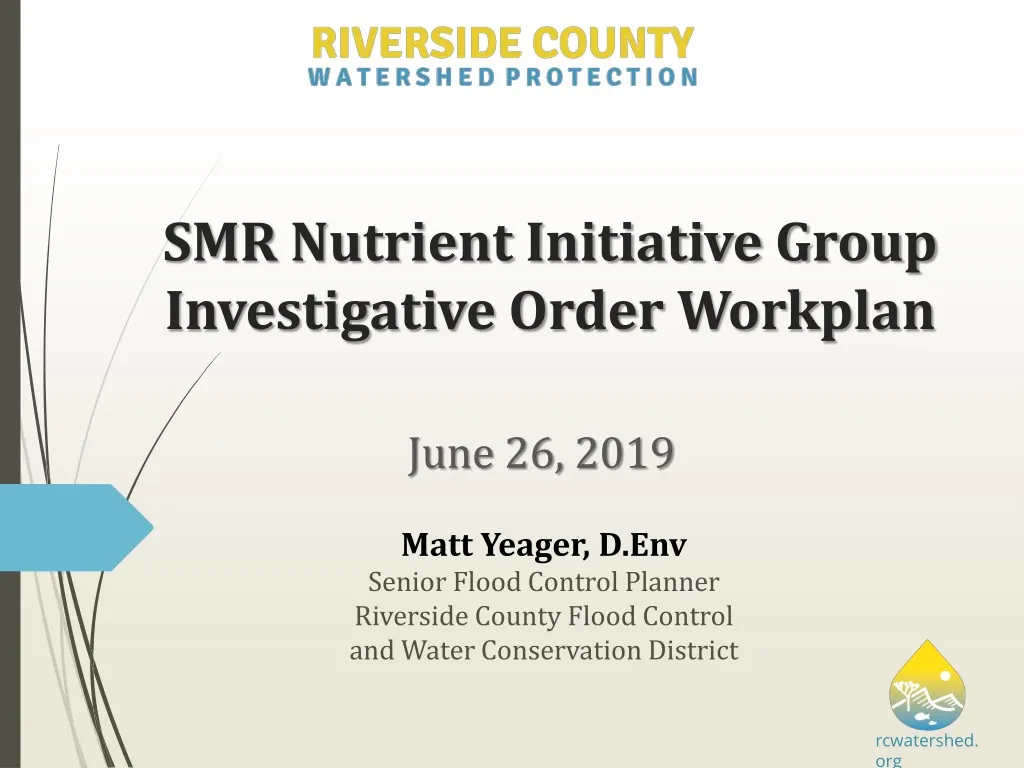 smr nutrient initiative group investigative order workplan