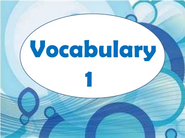 Vocabulary          1