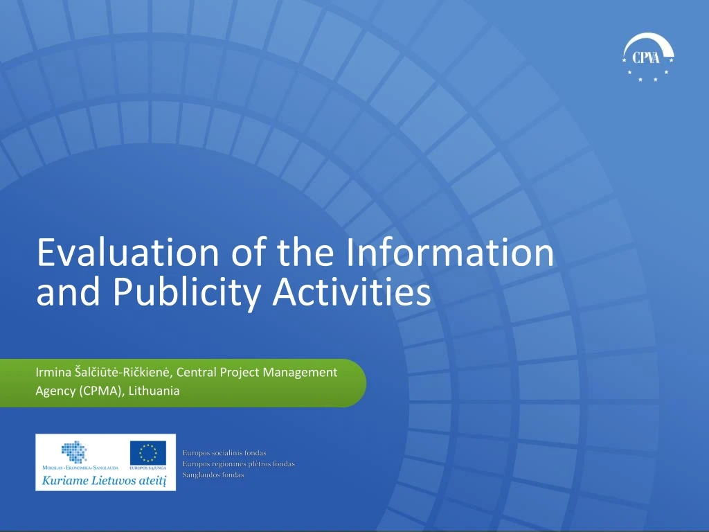 evaluation of the information and publicity activities