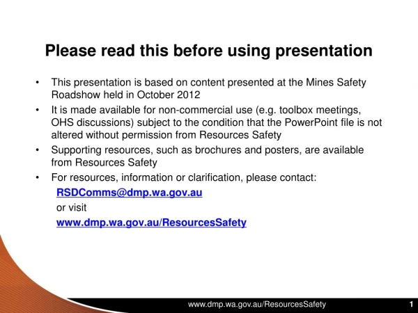 Please read this before using presentation