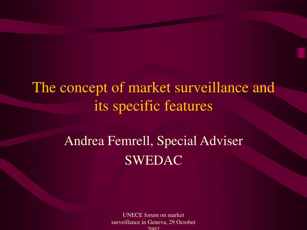 the concept of market surveillance and its specific features