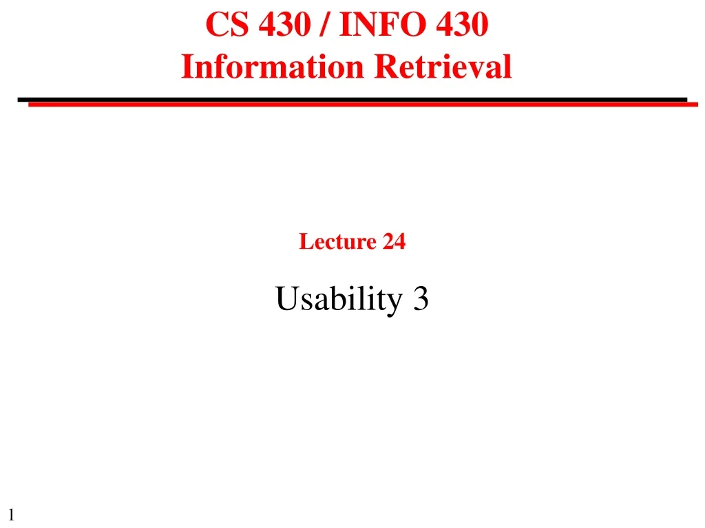 cs 430 info 430 information retrieval