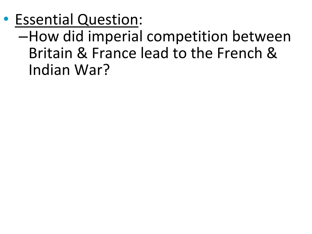 essential question how did imperial competition