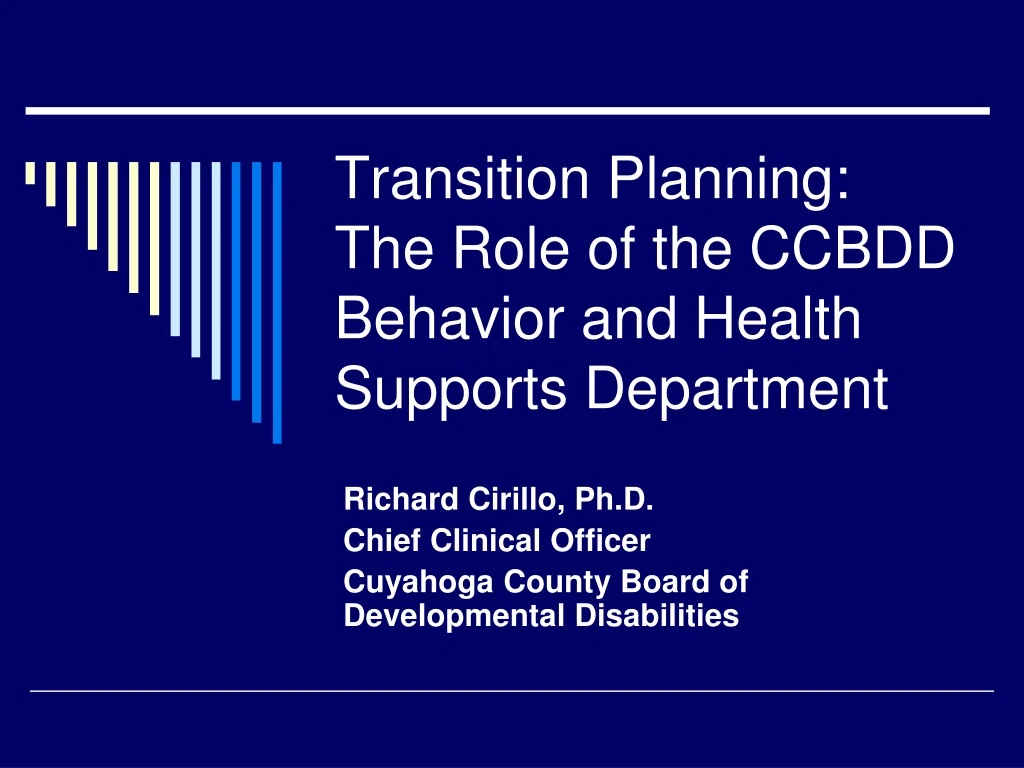 transition planning the role of the ccbdd behavior and health supports department