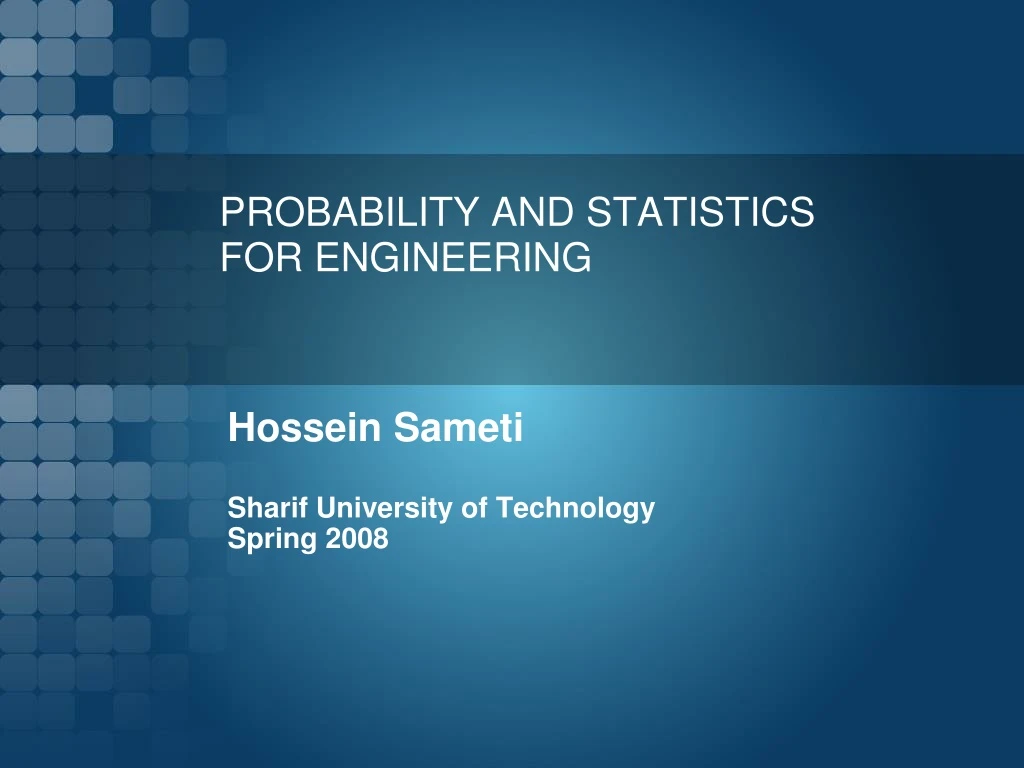 probability and statistics for engineering