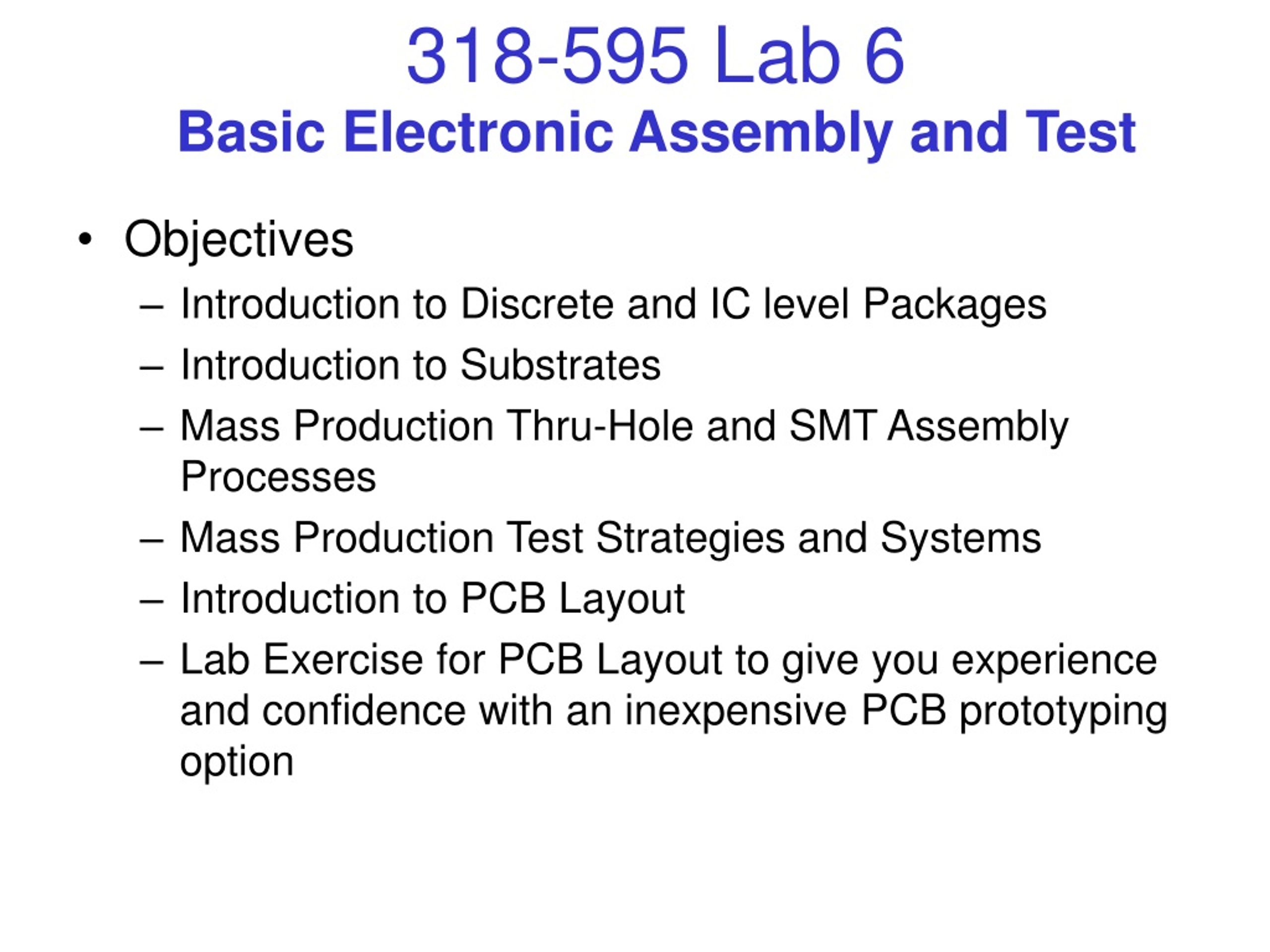 Basic Electrical Assembly PPT - Basic Electronic Assembly and Test PowerPoint Presentation, free ...