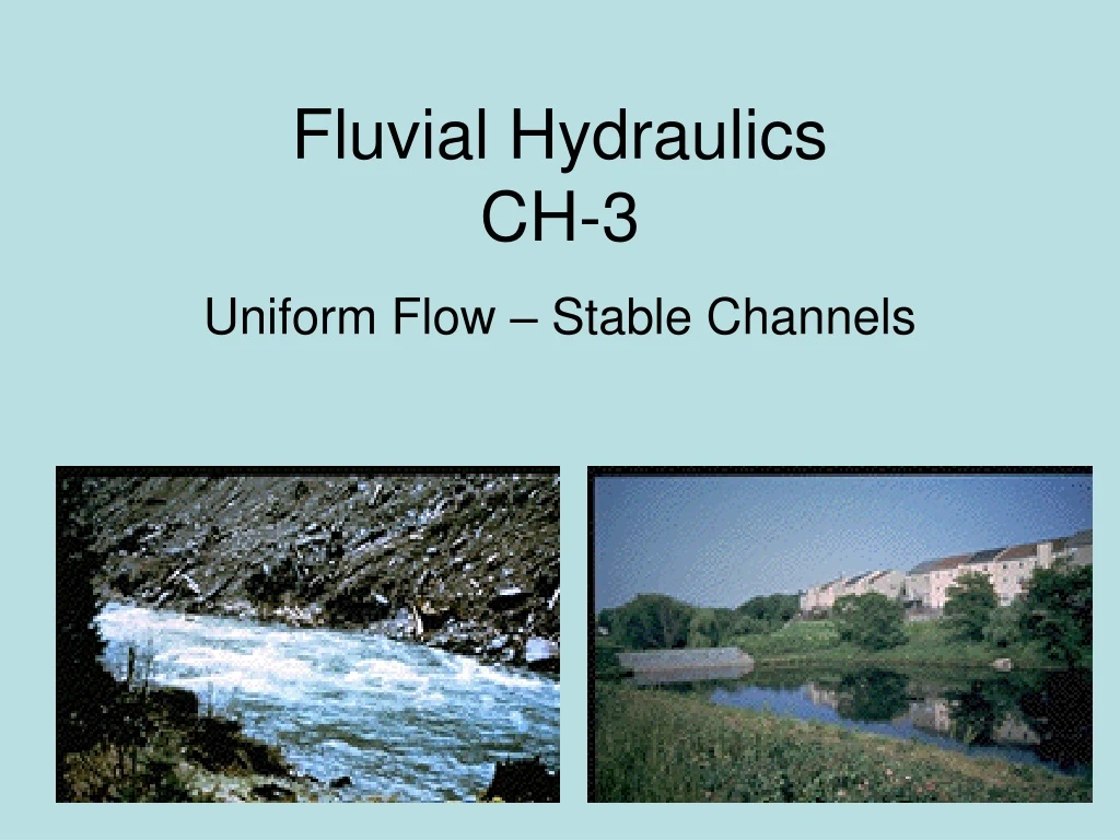 fluvial hydraulics ch 3