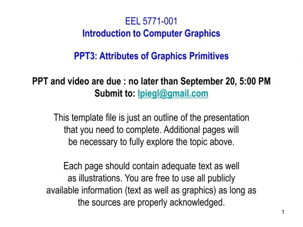 EEL 5771-001 Introduction to Computer Graphics