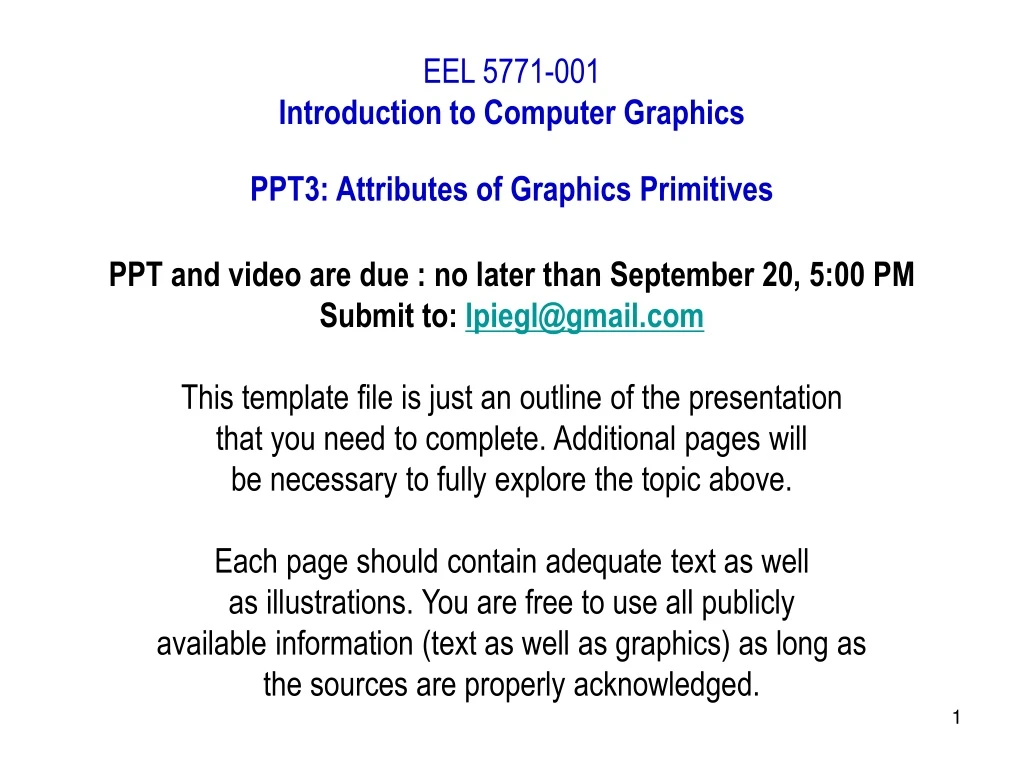 eel 5771 001 introduction to computer graphics