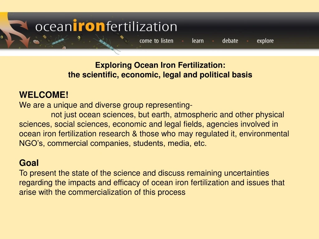 exploring ocean iron fertilization the scientific