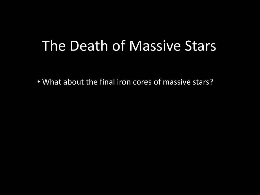 the death of massive stars