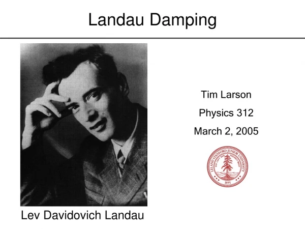 Landau Damping