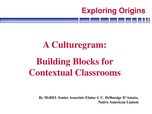 A Culturegram:  Building Blocks for Contextual Classrooms