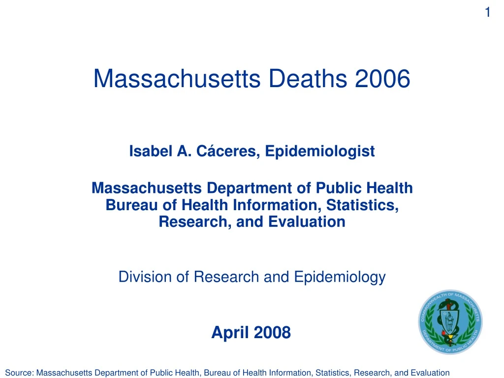 massachusetts deaths 2006