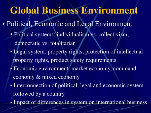Global Business Environment