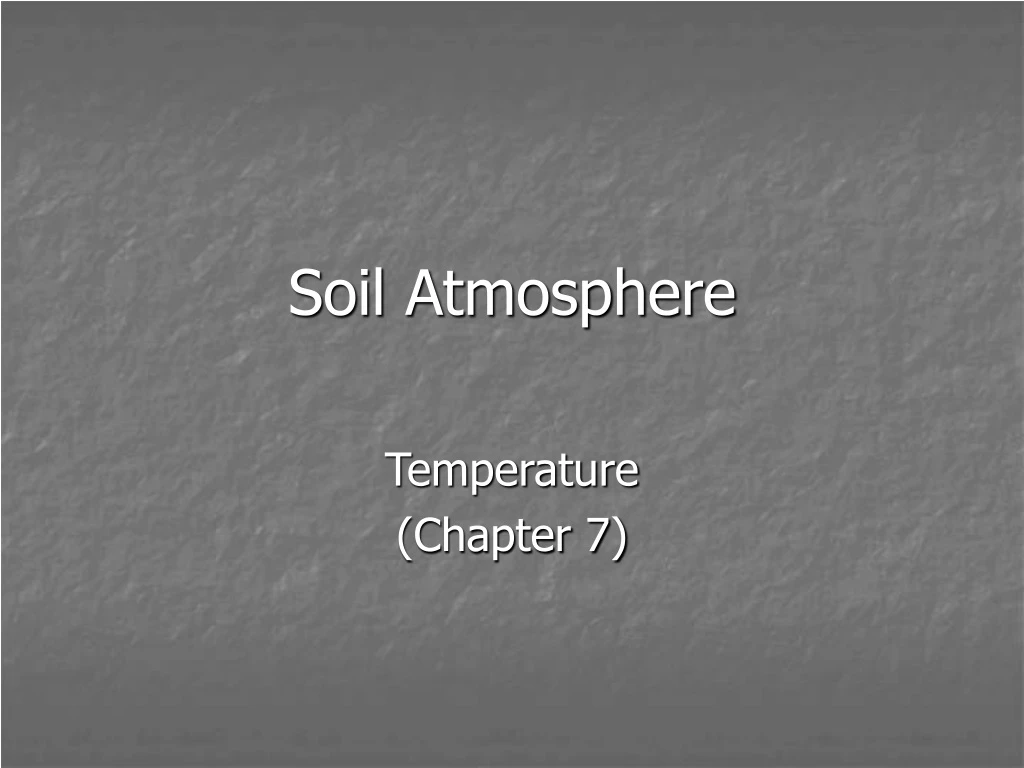 soil atmosphere