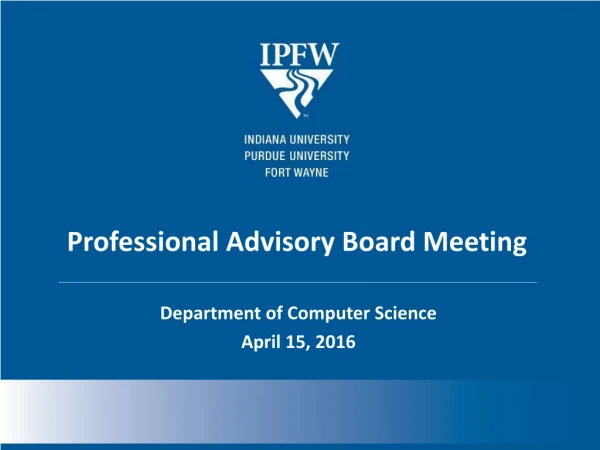 Department of Computer Science April 15, 2016