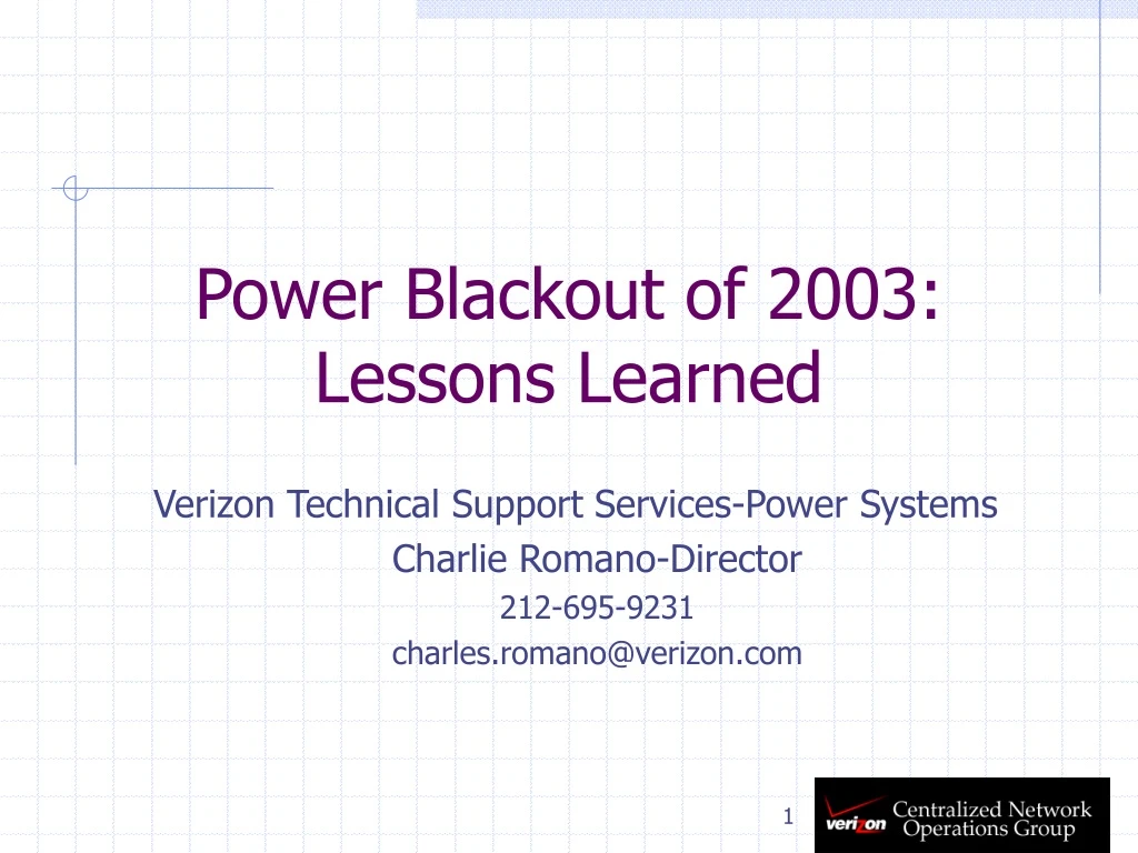 power blackout of 2003 lessons learned