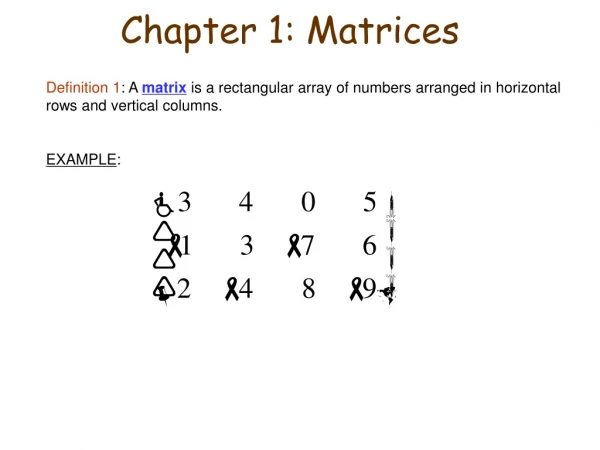 Chapter 1: Matrices