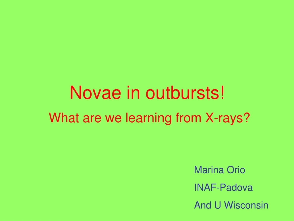 novae in outbursts