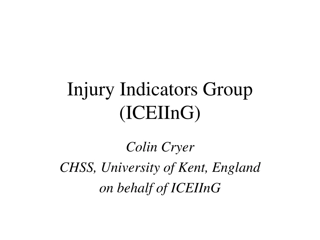 injury indicators group iceiing