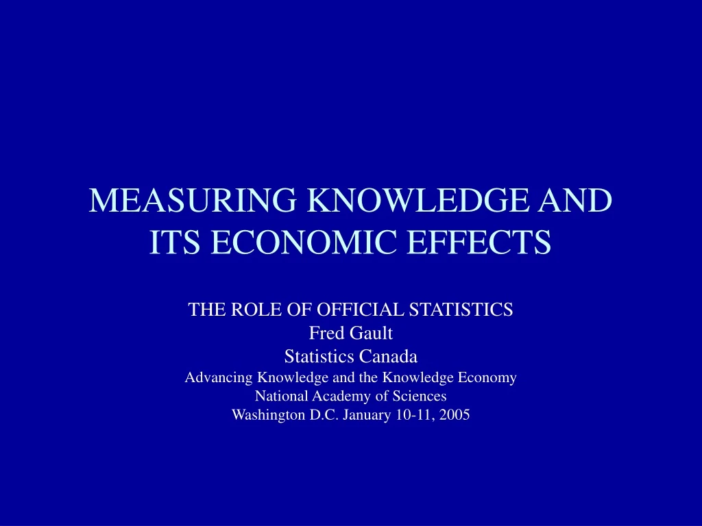 measuring knowledge and its economic effects