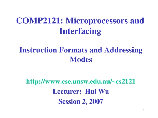 COMP2121: Microprocessors and Interfacing