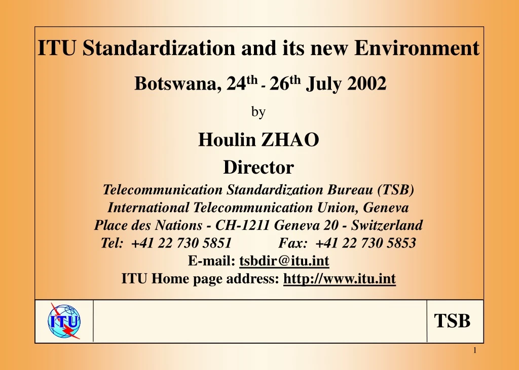 itu standardization and its new environment