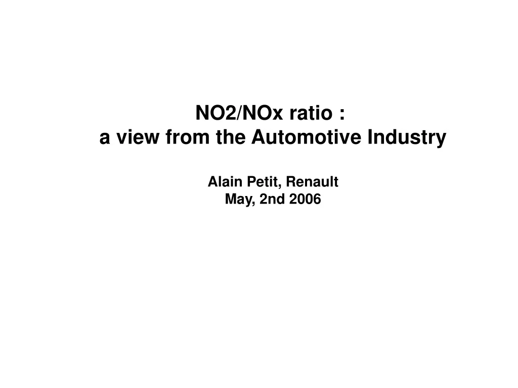 no2 nox ratio a view from the automotive industry