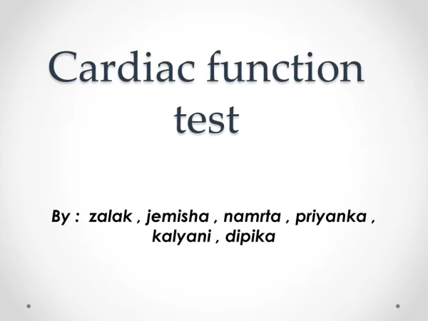 Cardiac function test