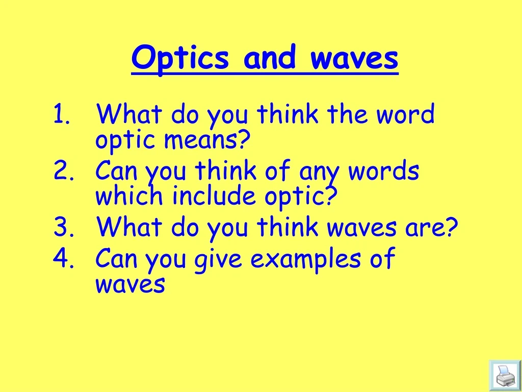 optics and waves