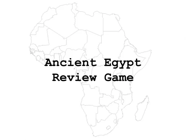 Ancient Egypt  Review Game